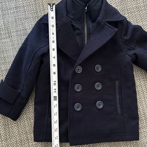 LONDON FOG Kids Unisex Navy Blue Classic Double-Breasted Fully Lined Peacoat 4T - Picture 8 of 8